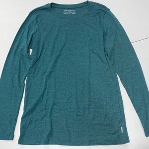 women’s size large eddie bauer green long sleeve tee